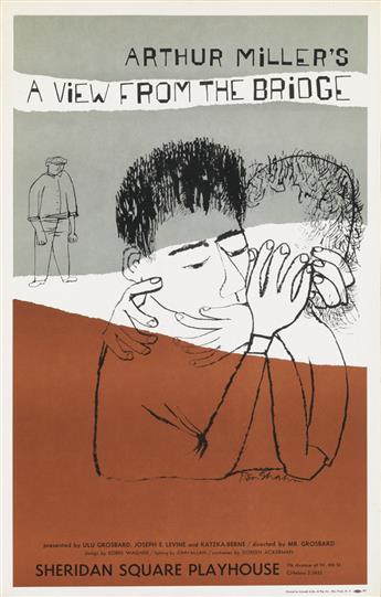 BEN SHAHN (1898-1969). ARTHUR MILLERS A VIEW FROM THE BRIDGE. Two posters. 1955. Each 22x14 inches, 56x35 cm. Artcraft Litho. & Ptg. C